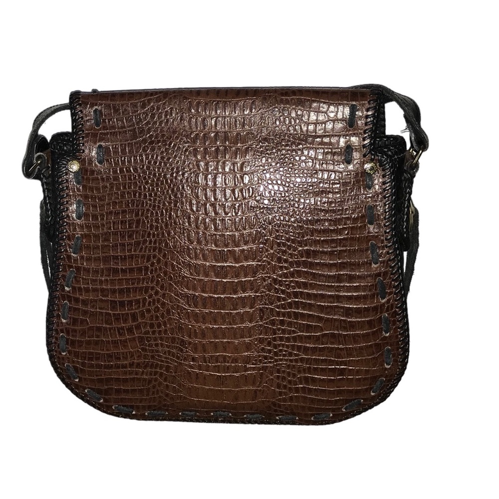 Vintage Crocodile Pattern Shoulder/ Crossbody Bag - image 3